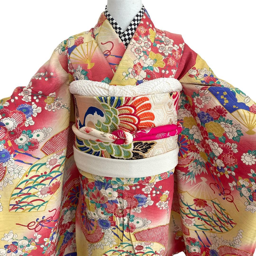 ★アンティーク　女の子　子供着物　7歳　七五三　　大正ロマン　NO48