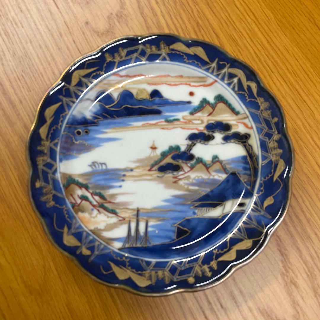 古伊万里焼　金彩色絵皿5枚セット