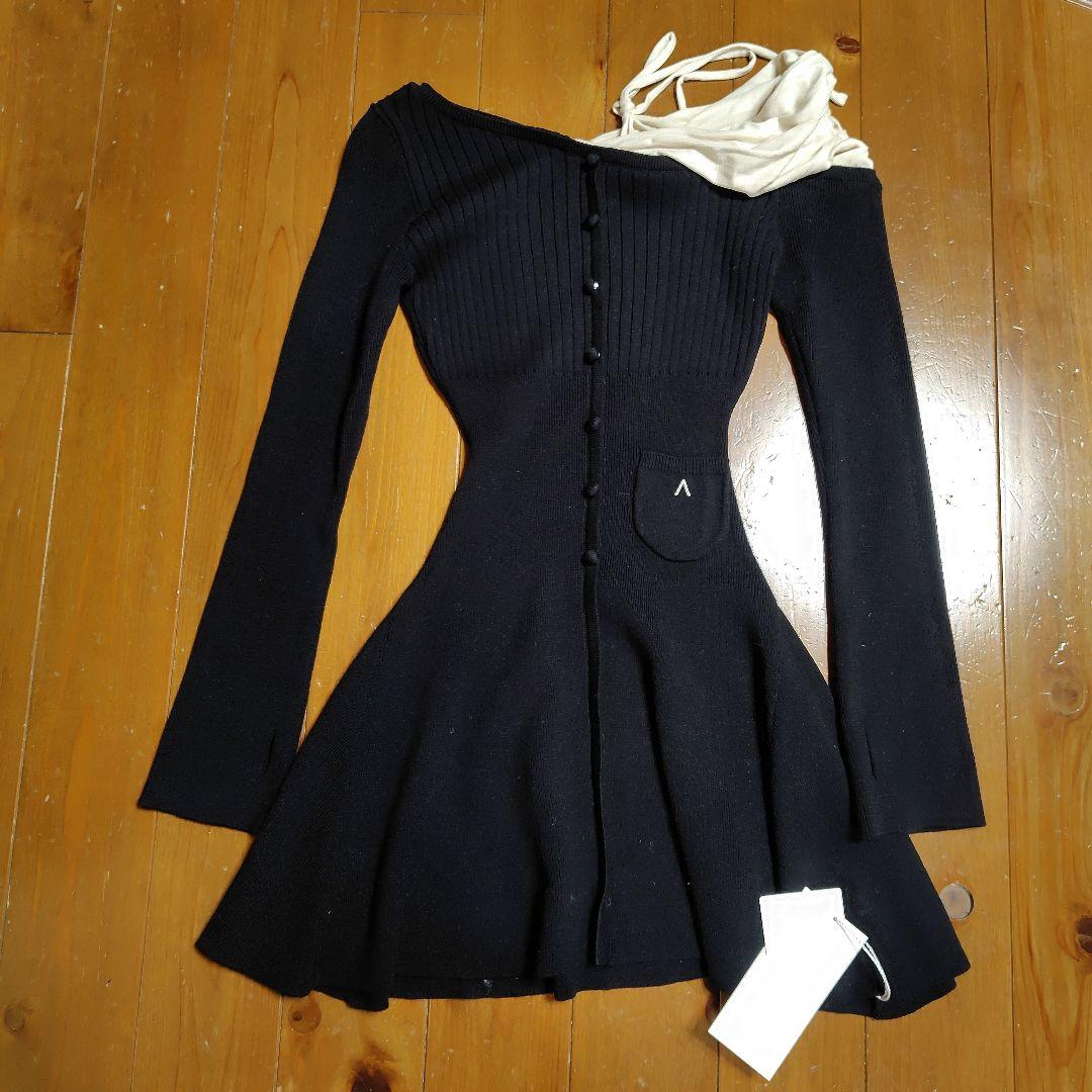 【新品】andmary Helen knit flare mini dress