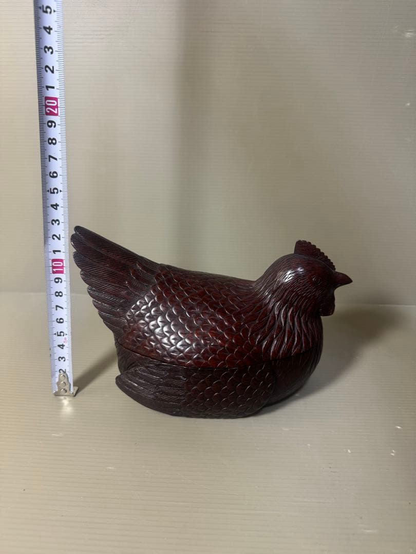 2465  工芸品　鶏　香合　小物入れ　置物　美品