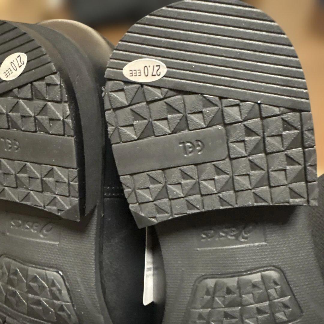 アシックス　ランウォーク　ブラックレザードレスシューズ27㌢