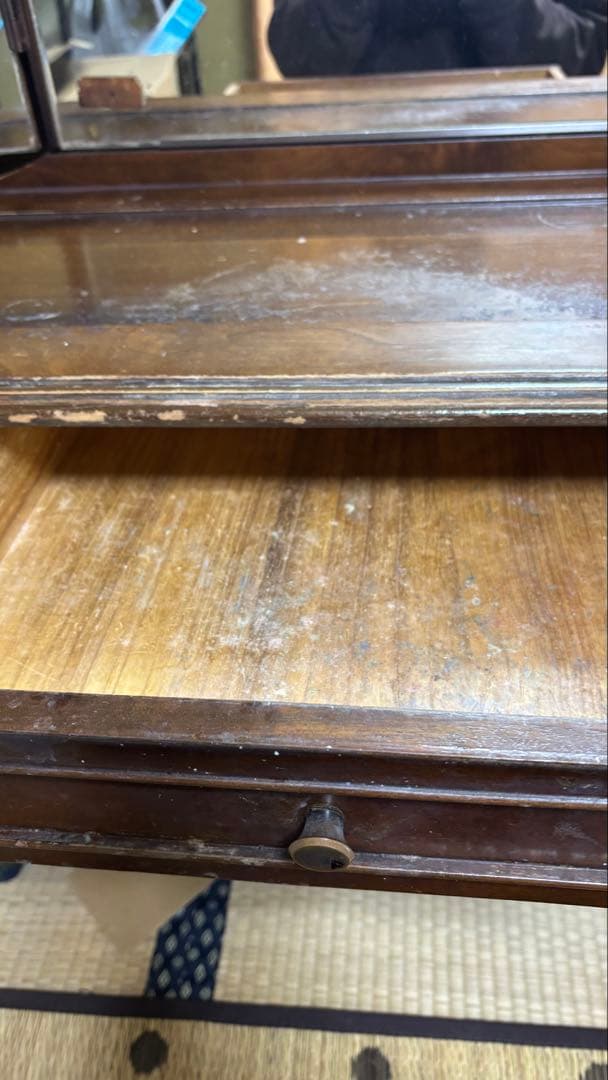 クラシック木製三面鏡ドレッサー　昭和レトロ