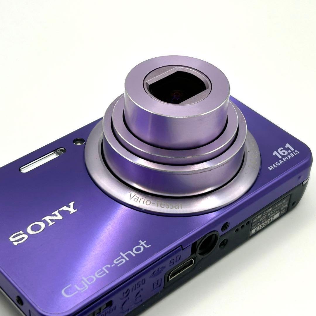 美品SONYソニーCyber-shot DSC-W570 バイオレット紫★動作品