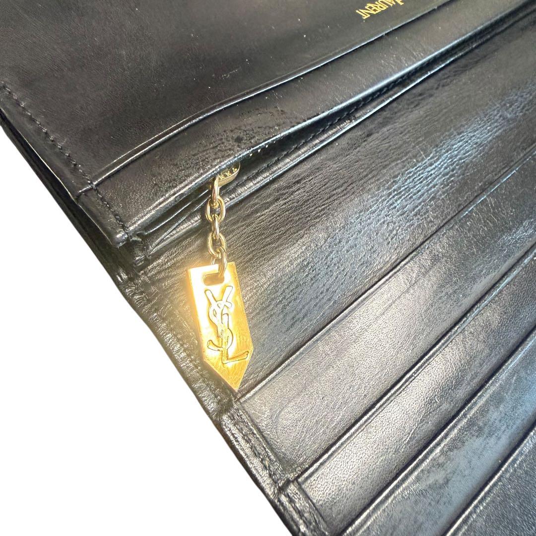 イヴサンローラン 長財布 フラップウォレット カサンドラ YSLロゴ 男女可能