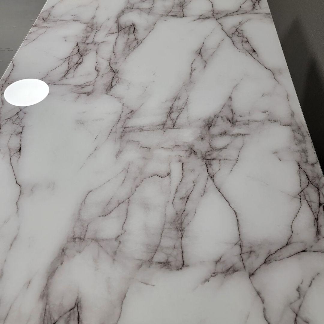 大理石調　エレガント　ダイニングガラステーブル