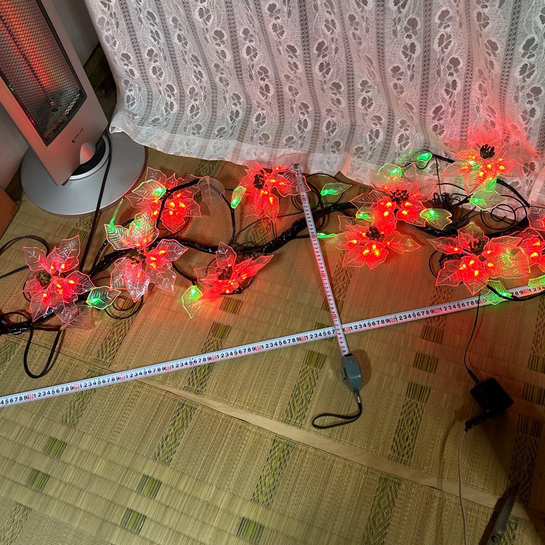 LEDポインセチア アラベスク 約2.5メートル