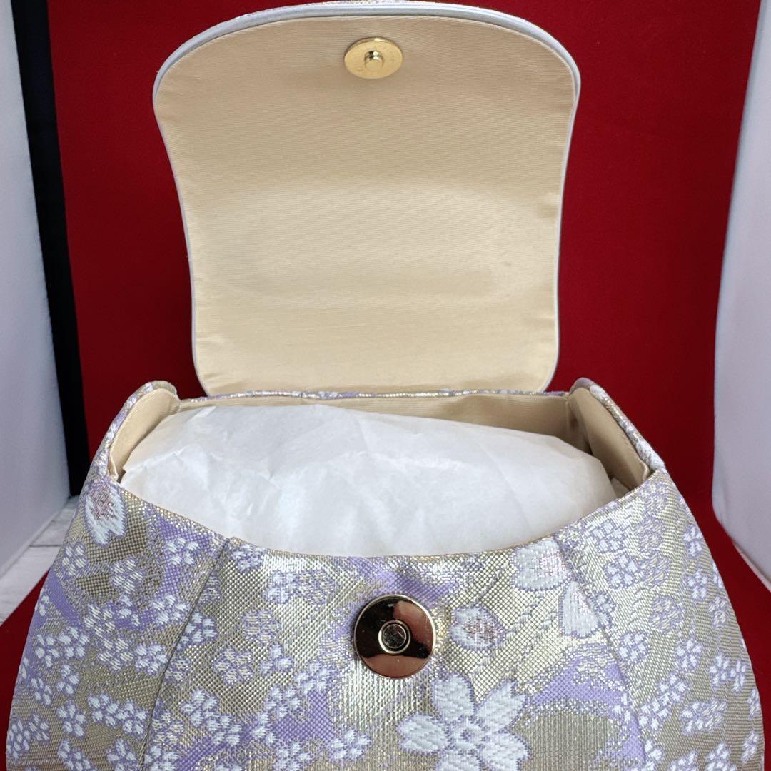 和装用バッグと草履セット　新品未使用　美品　ゴールド　桜　成人式　結婚式