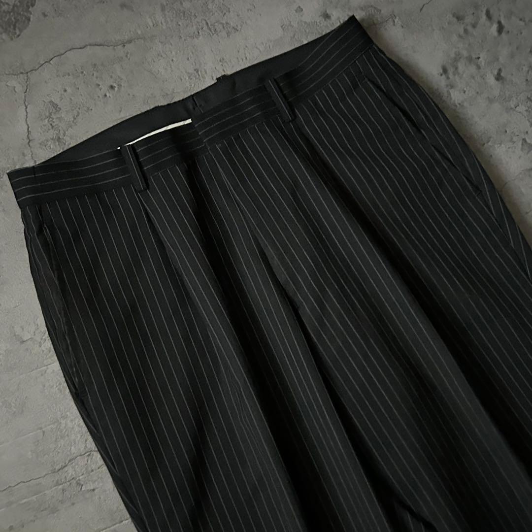 極美品 五大陸 ゴタイリク ブラック セットアップスーツ ピンストライプ A5