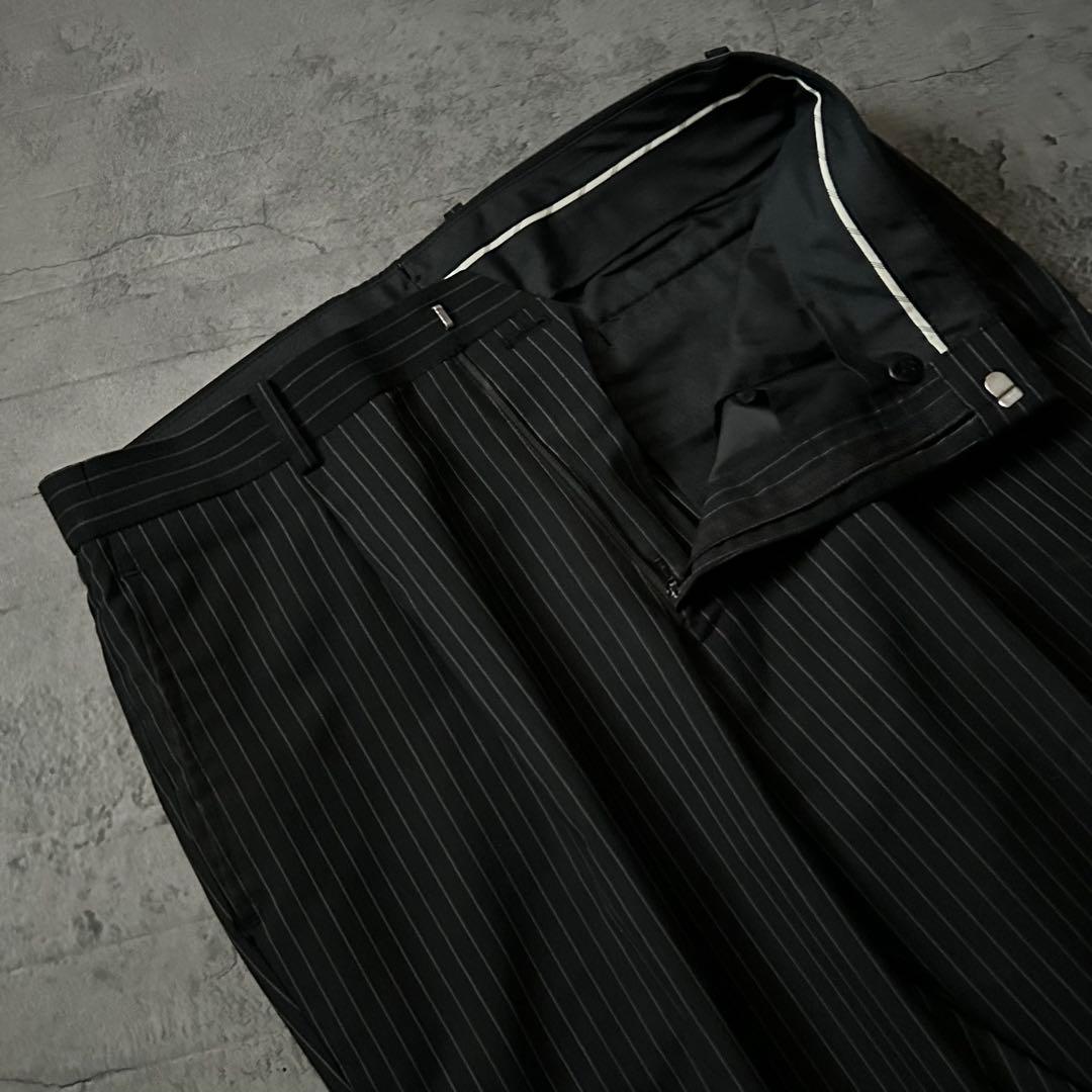 極美品 五大陸 ゴタイリク ブラック セットアップスーツ ピンストライプ A5