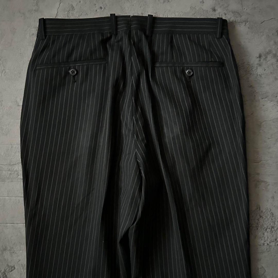 極美品 五大陸 ゴタイリク ブラック セットアップスーツ ピンストライプ A5