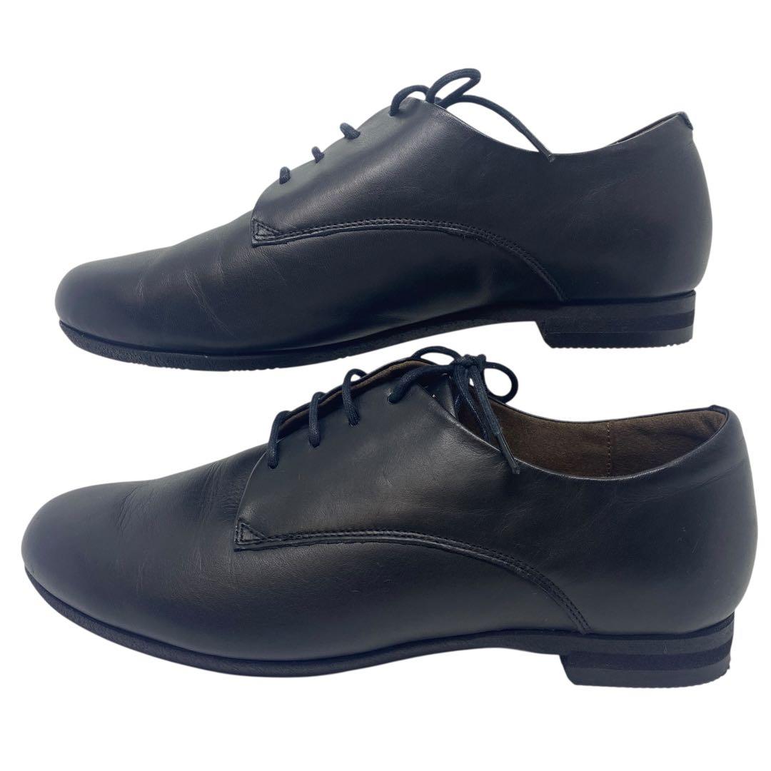 pedala ペダラ　22.5 EEE レースアップ 革靴 黒 ブラック レザー