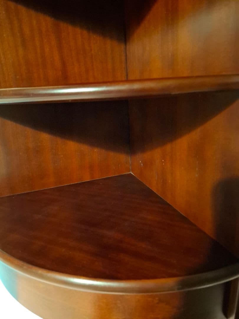 オールドカリモク コーナーシェルフ 木製 3段 飾り棚