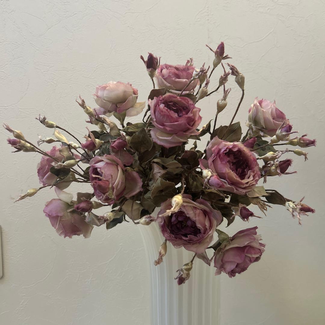 【染め花】イングリッシュローズ10本　アートフラワー　ハンドメイド