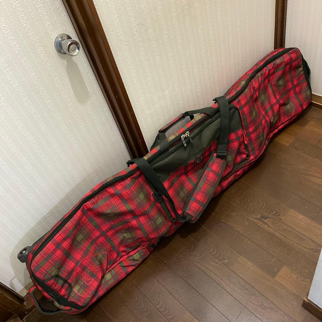 バートン Burton スノーボード ケース キャスター付156 赤系チェック柄