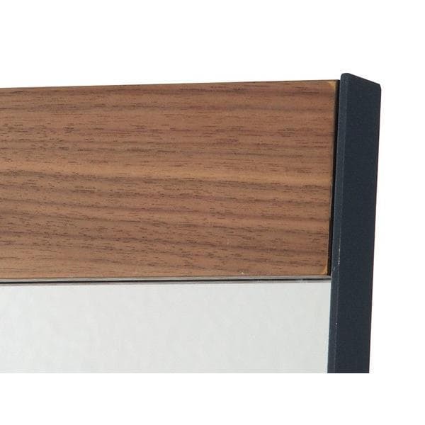 【新品・未使用】ウォールミラー アイアン 黒 木 ウォールナット 塩川光明堂