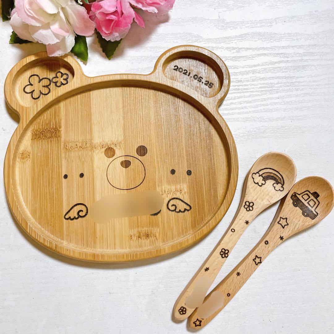 確認*_ _)画像二枚♡ミニくま皿♡楕円皿♡お箸♡スプーン♡オーダー受け付け