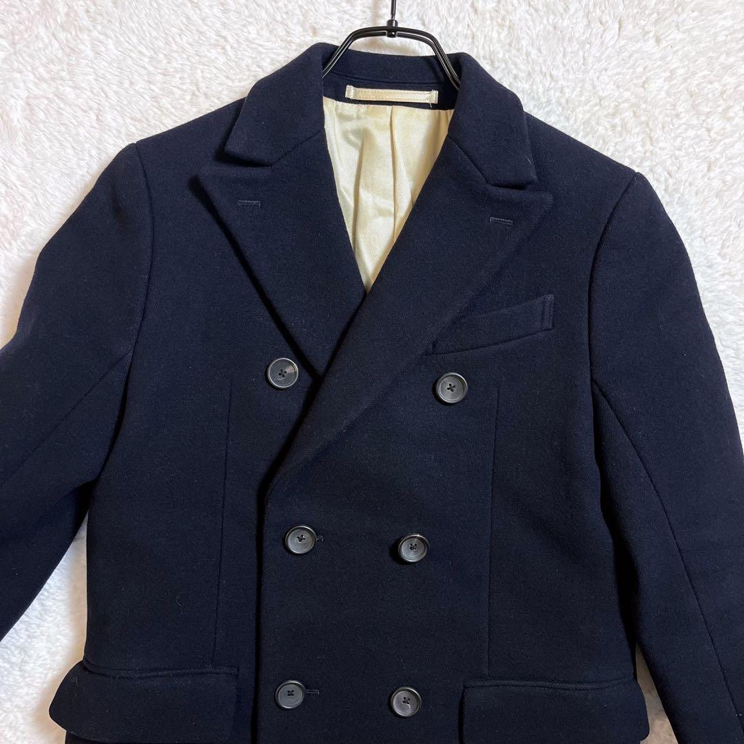 サイ SCYE BASICS //Pコート▲ウールカシミヤ　ネイビー 38