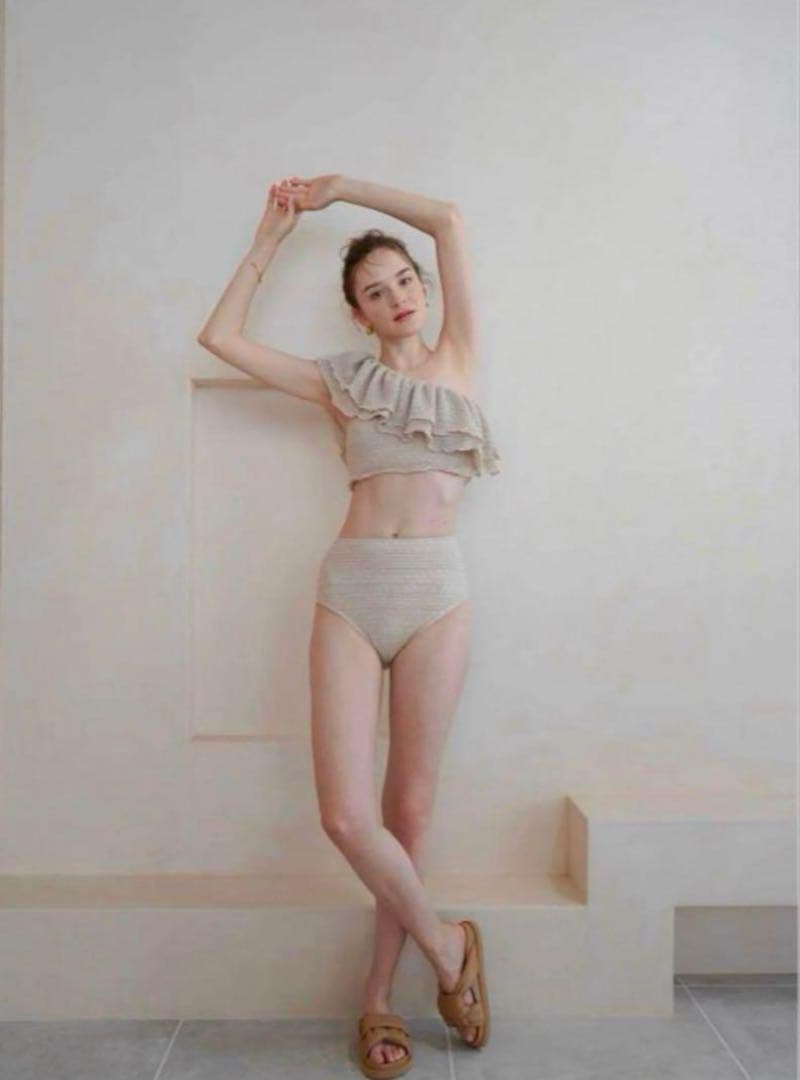 acka crochet frill swim wear M-L size新品