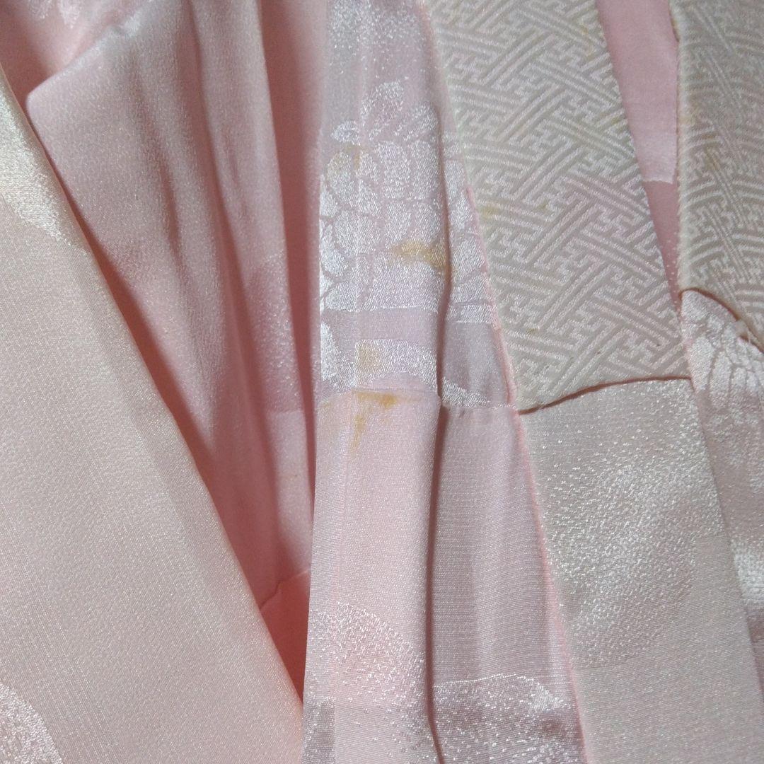 七五三 3歳 長着＆長襦袢 花柄 オレンジ 絞り正絹