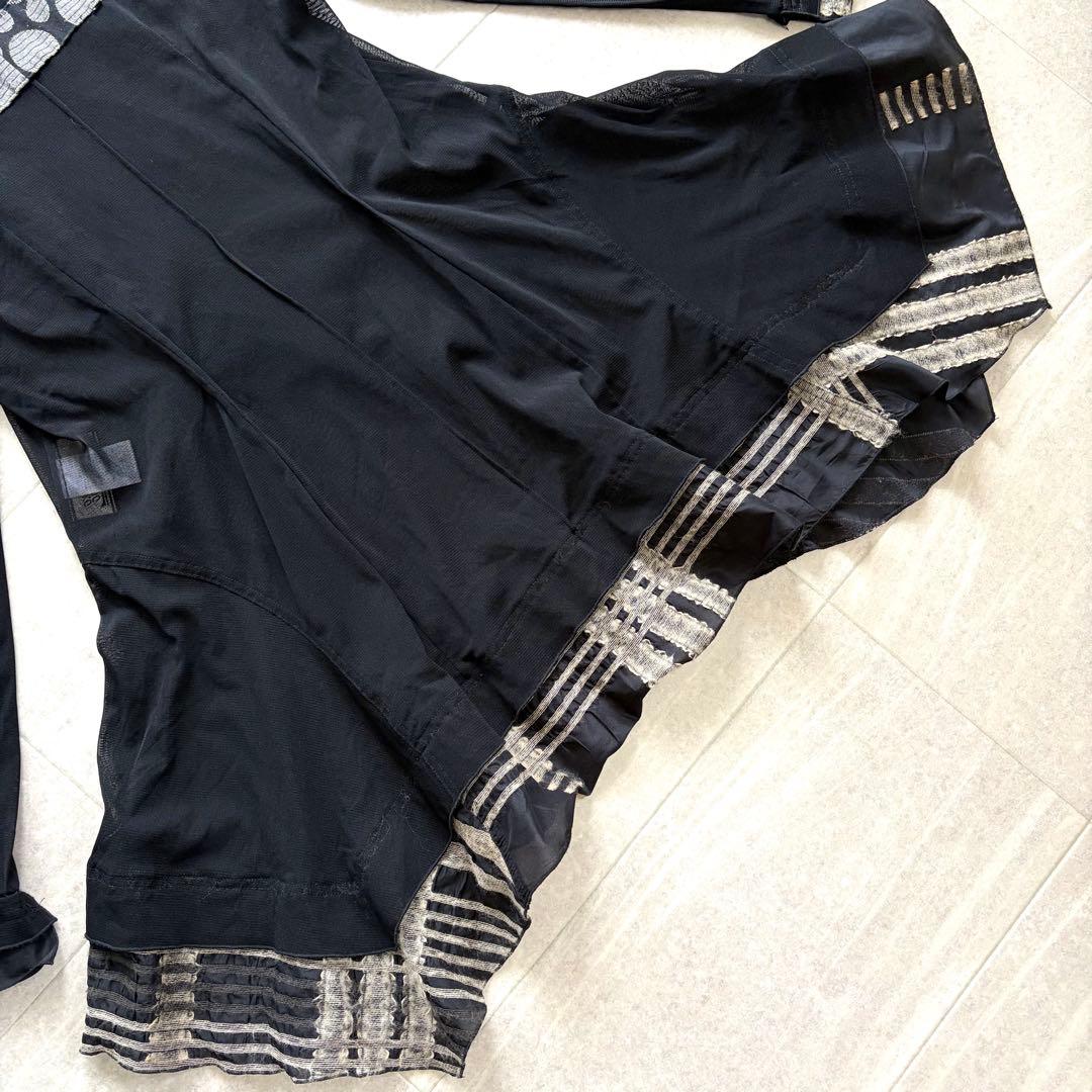 エイココンドウ パワーネット シアー パッチワーク ワンピース チュニック 変形