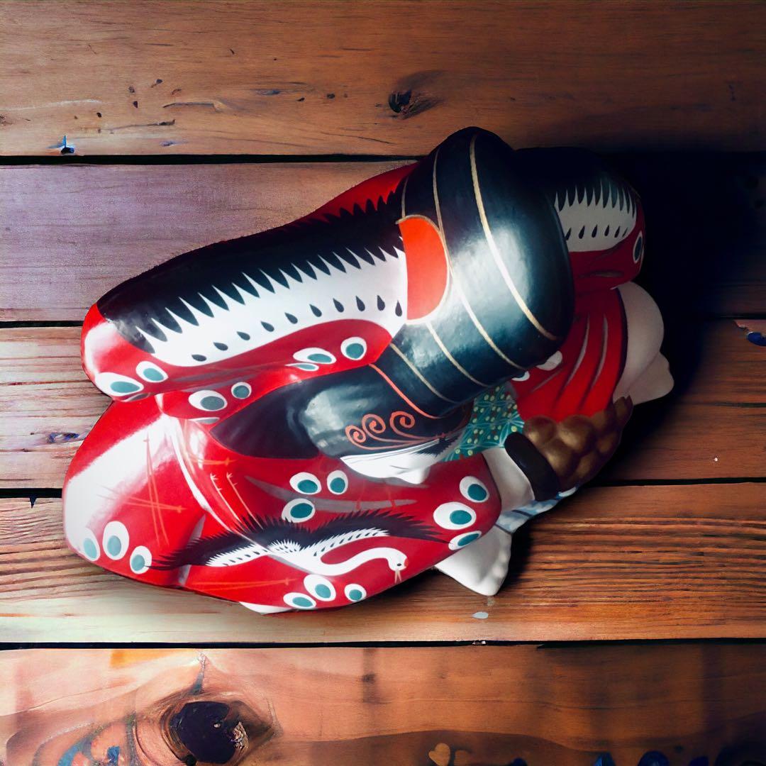 古玩 福島県 郷土玩具 堤人形 つゝみ人形 三番叟 土人形 芳賀強 伊達騒動