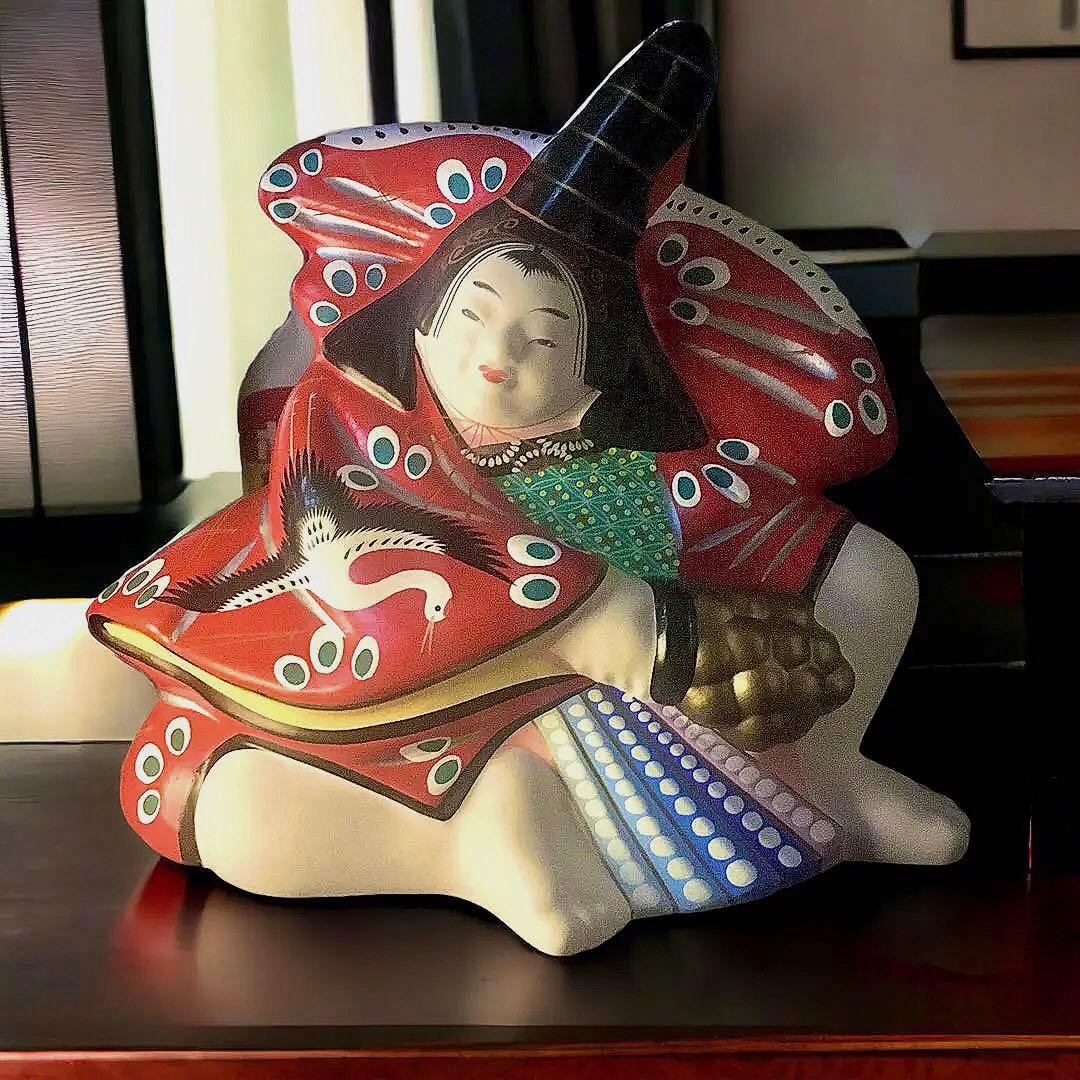 古玩 福島県 郷土玩具 堤人形 つゝみ人形 三番叟 土人形 芳賀強 伊達騒動