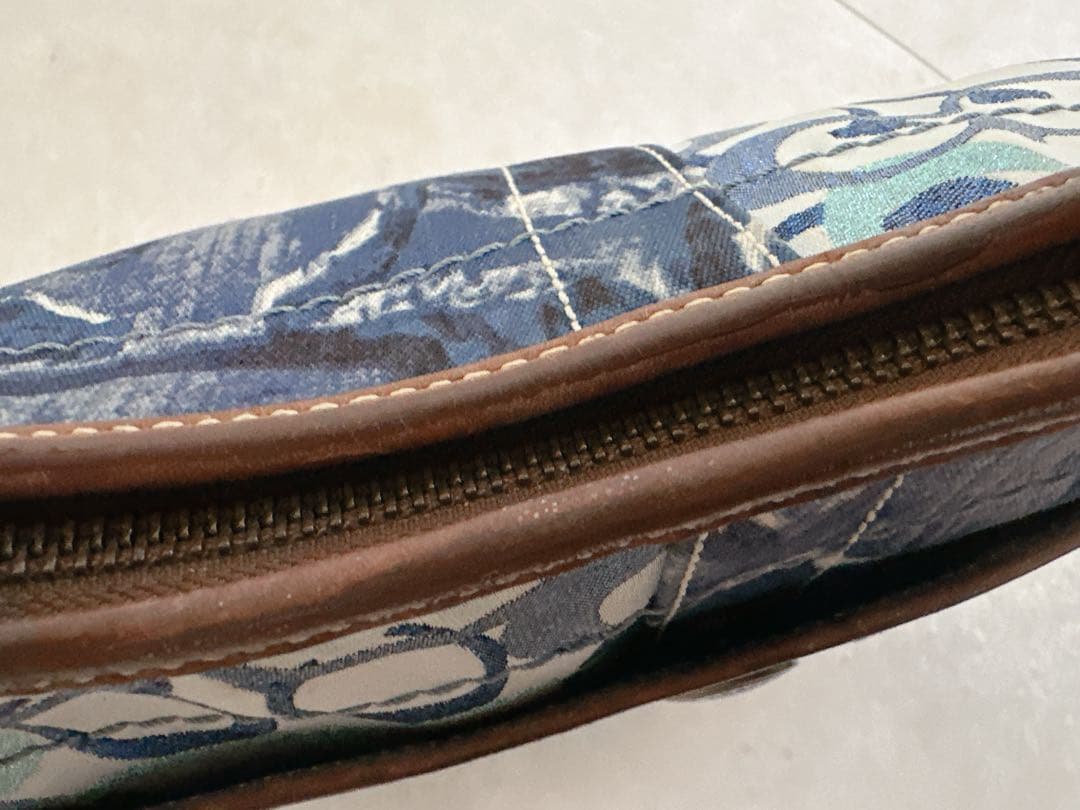 COACH コーチ パッチワーク デニム ワンショルダーバッグ シグネチャー 大