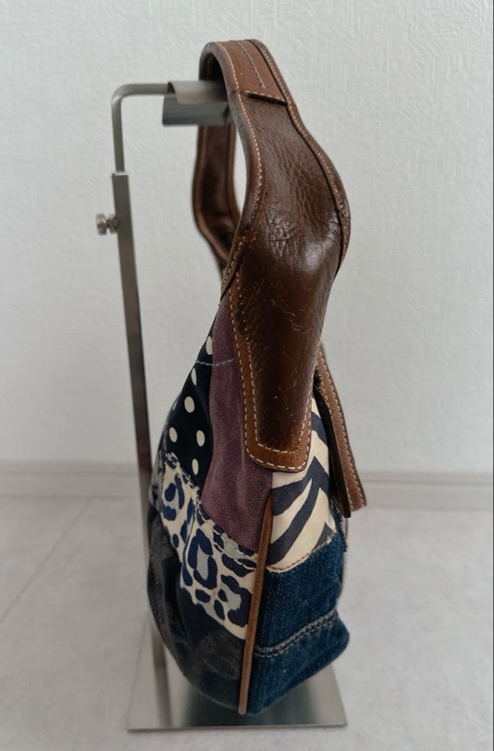 COACH コーチ パッチワーク デニム ワンショルダーバッグ シグネチャー 大
