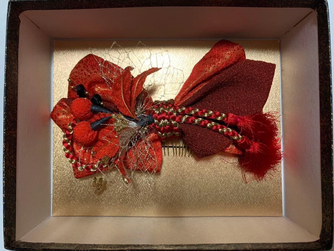 髪飾り　リボン　鹿の子　絞り　ちんころ大小3本セット　日本髪　七五三　成人式　祝