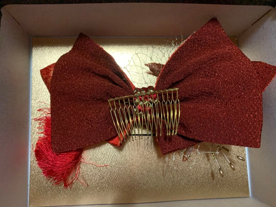 髪飾り　リボン　鹿の子　絞り　ちんころ大小3本セット　日本髪　七五三　成人式　祝