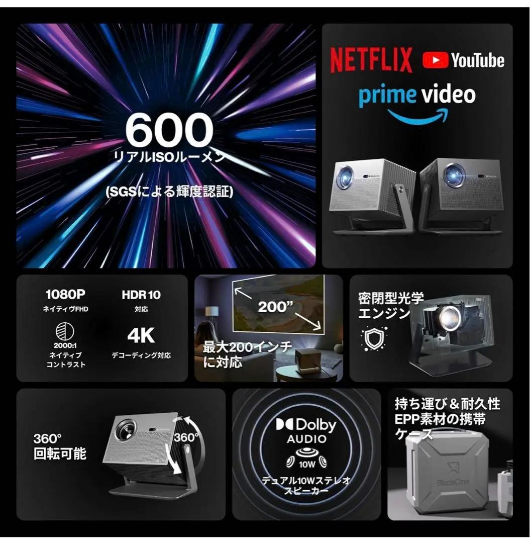 Bladecine Cube 600 プロジェクター 600ISO ルーメン