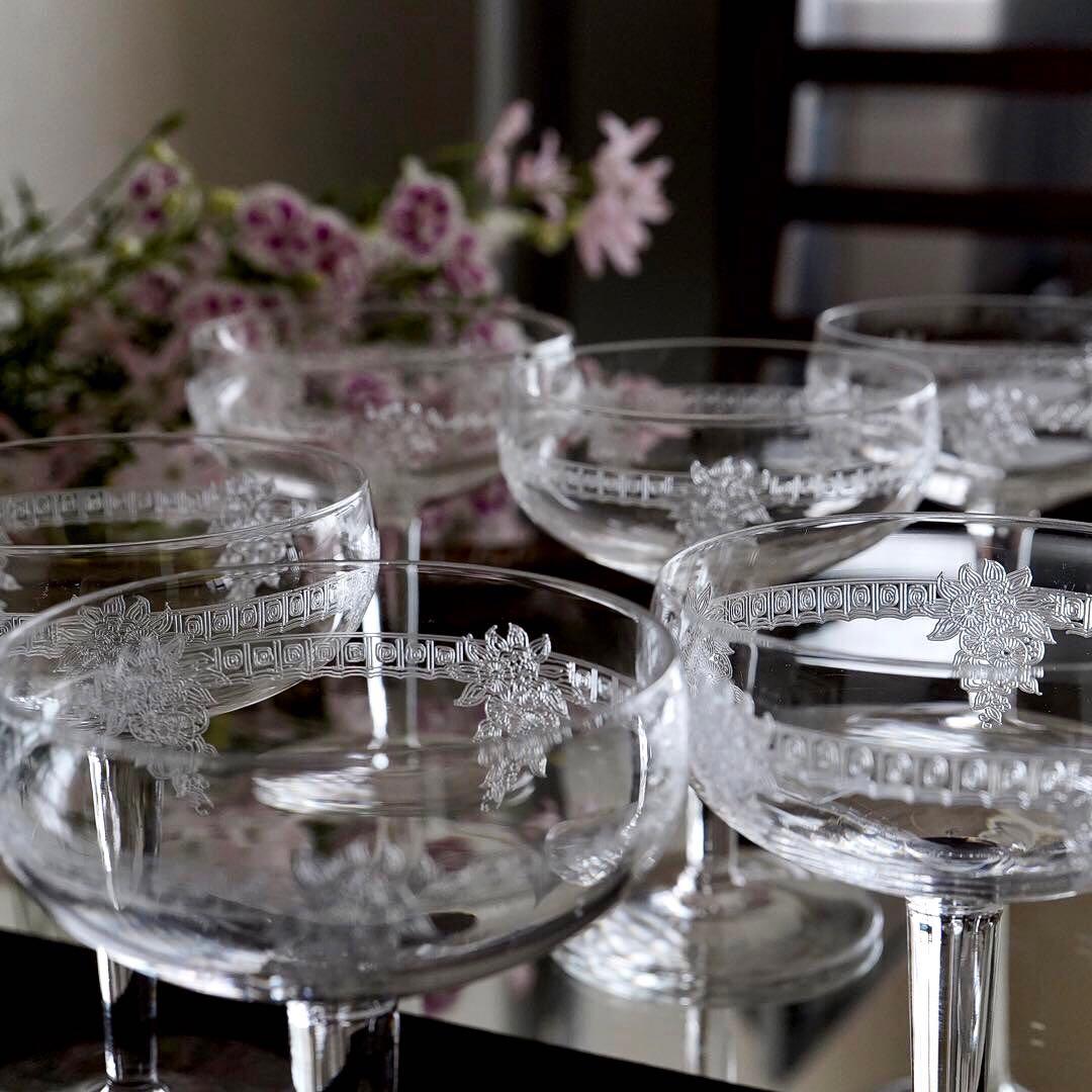 美品★極希少オールドサンルイ★COLIコリ★シャンパンクープ グラス★6脚★レア