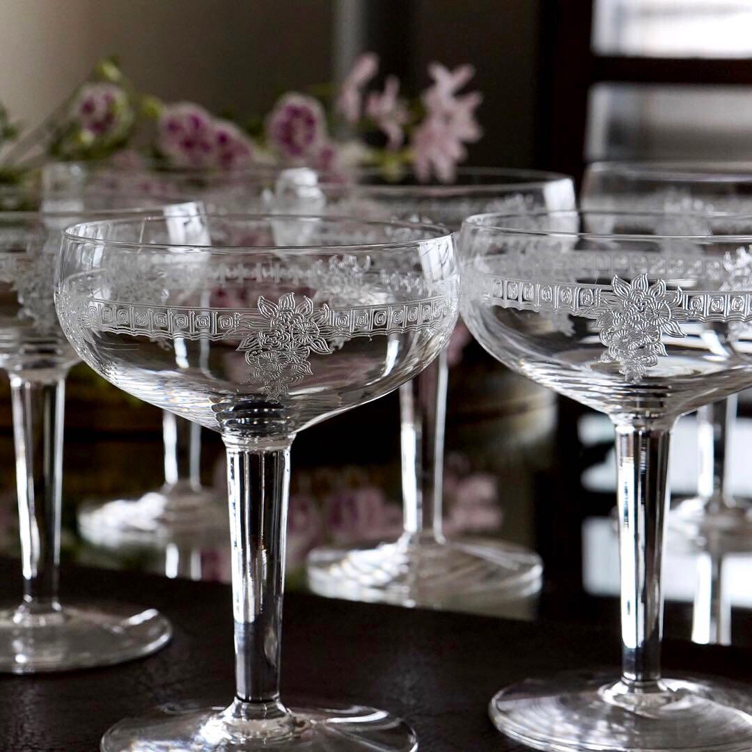 美品★極希少オールドサンルイ★COLIコリ★シャンパンクープ グラス★6脚★レア