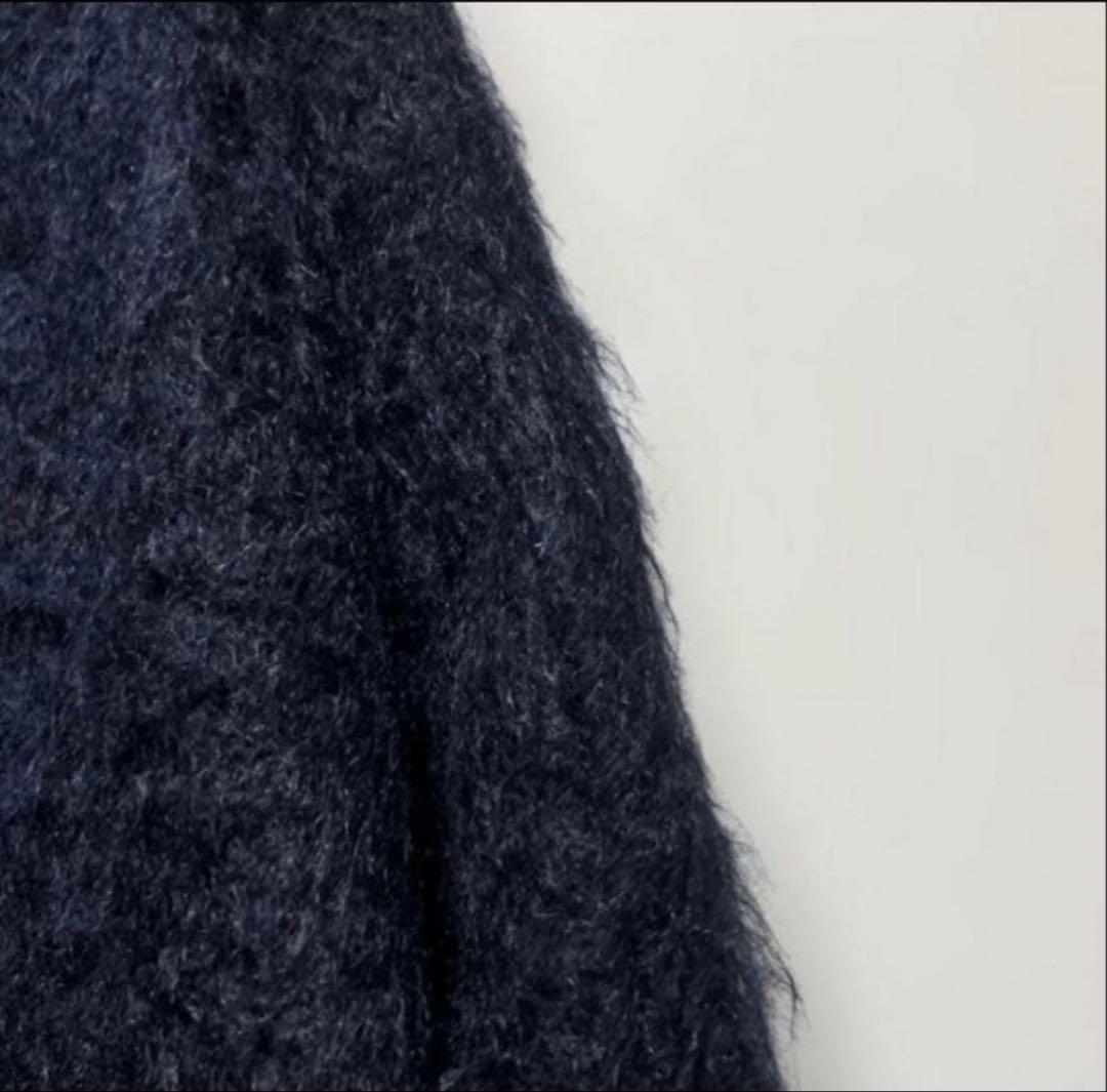 美品MORABITO モラビトネイビーシャギー コート