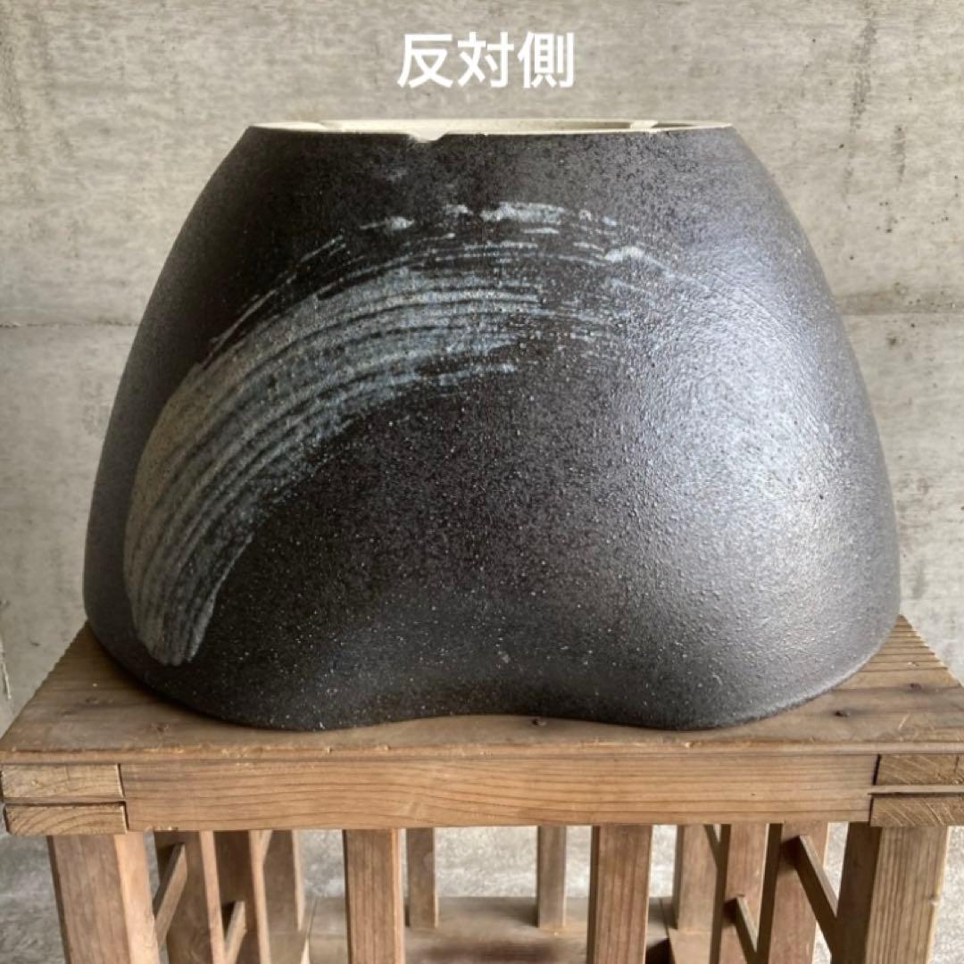 信楽焼 睡蓮鉢 めだか鉢 金魚 水鉢 植物 花器 大型 深鉢 緑色 和風 陶器