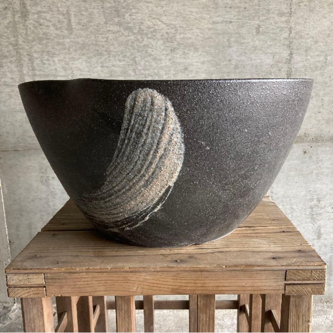 信楽焼 睡蓮鉢 めだか鉢 金魚 水鉢 植物 花器 大型 深鉢 緑色 和風 陶器