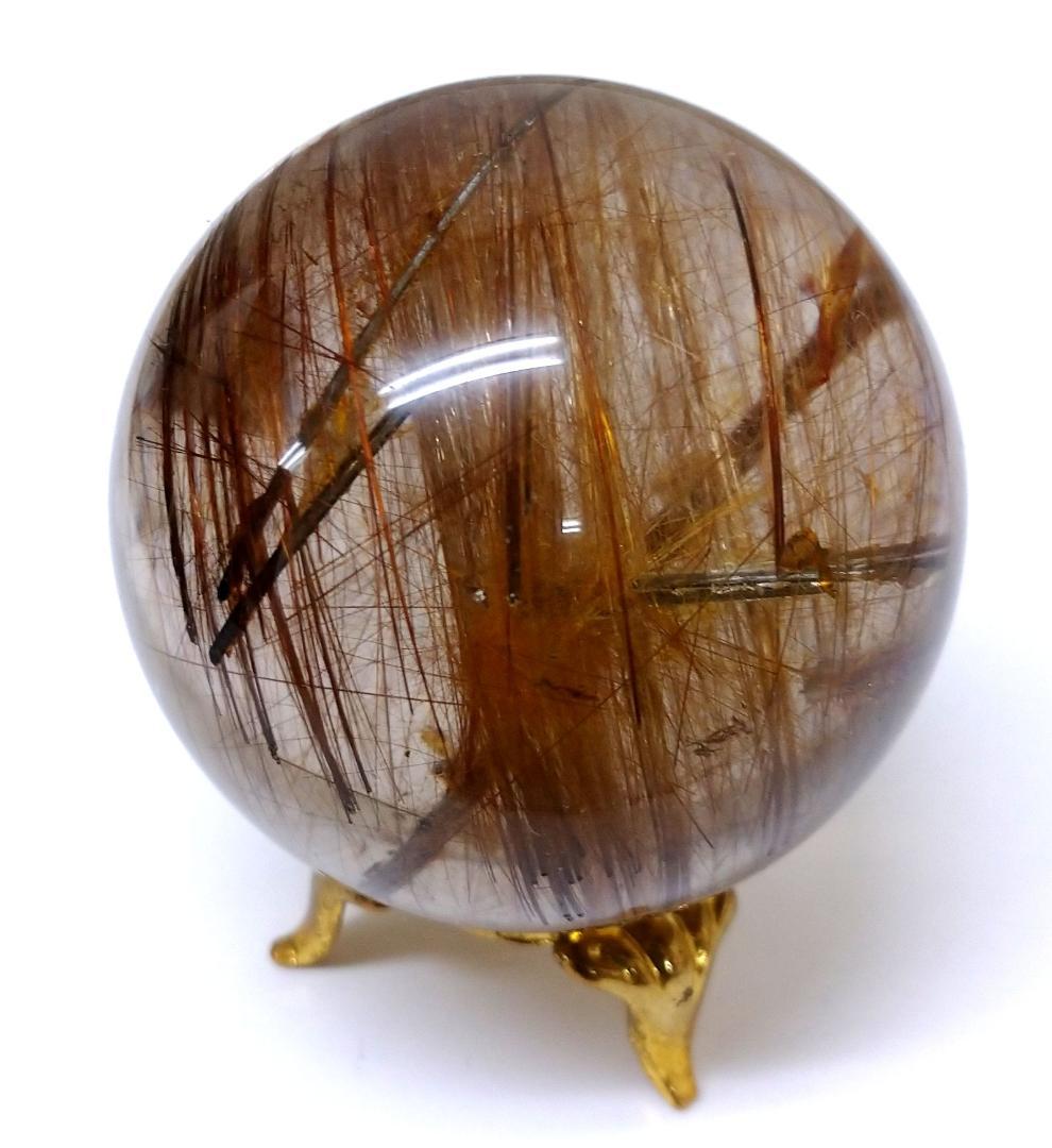 ルチルクォーツ５２ミリ丸玉　大玉　金運　透明度　抜群　勝負運