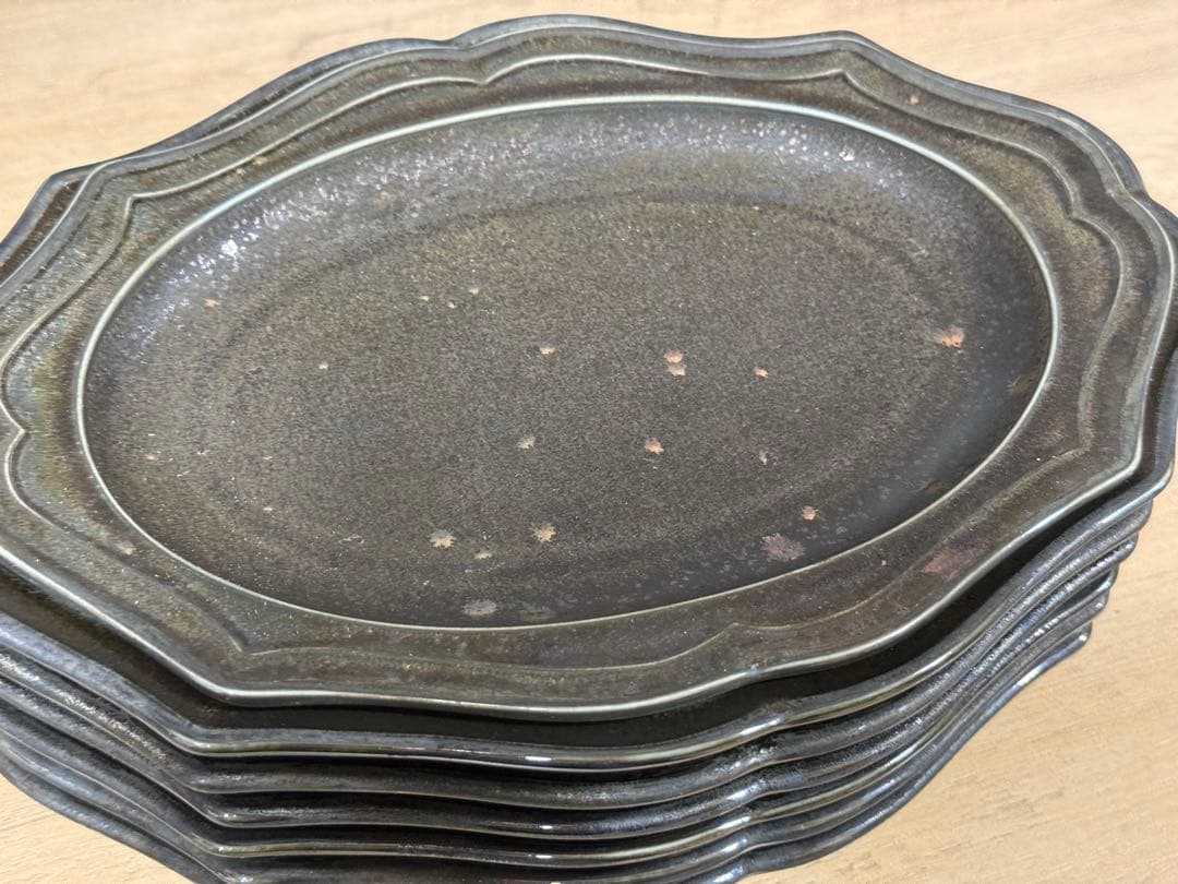 【送料込】魯庵 cadre 楕円皿7枚セット 美濃焼