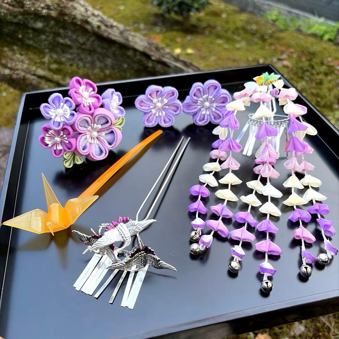 日本髪 髪飾り 七五三(7歳) ～成人式 紫色