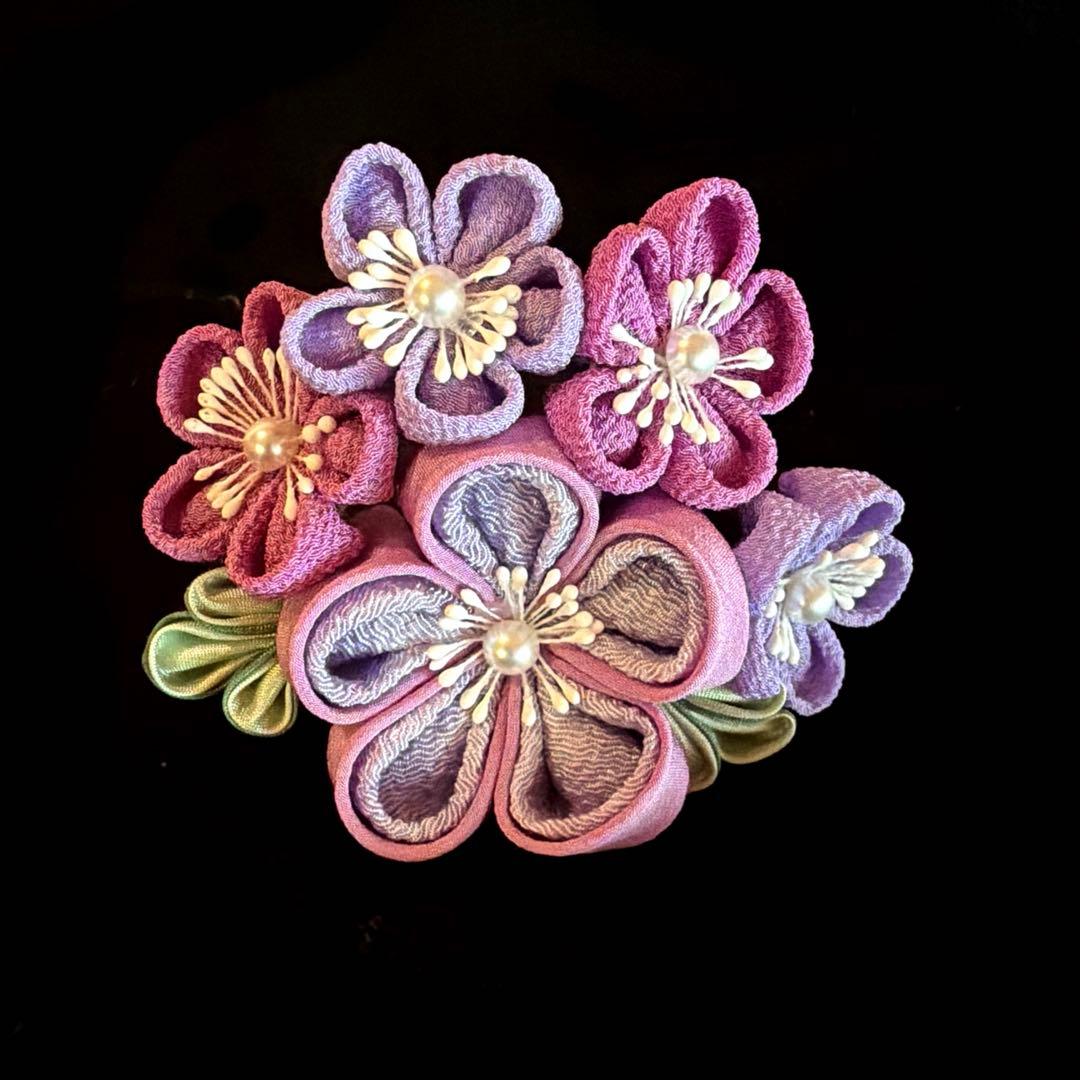 日本髪 髪飾り 七五三(7歳) ～成人式 紫色