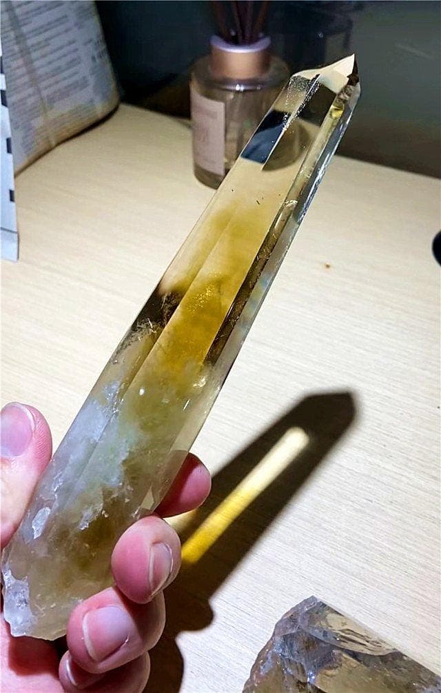 AAA級【金運UP】★天然レインボーシトリン六角柱B0122/HD/326C