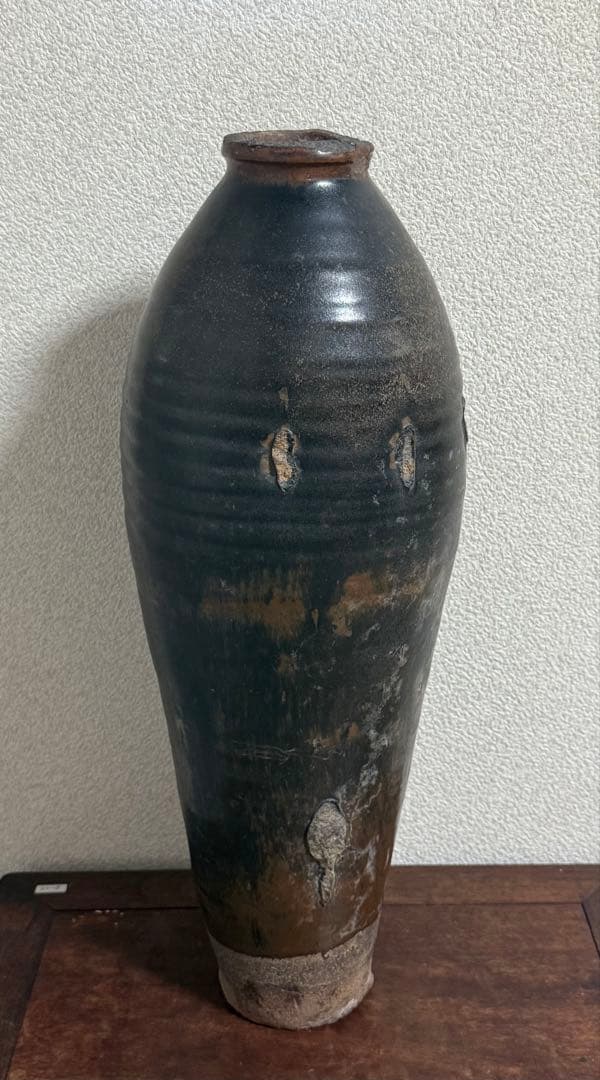 中国　宋〜遼時代　磁州窯鳥もも瓶　アンティーク　送料込み250905