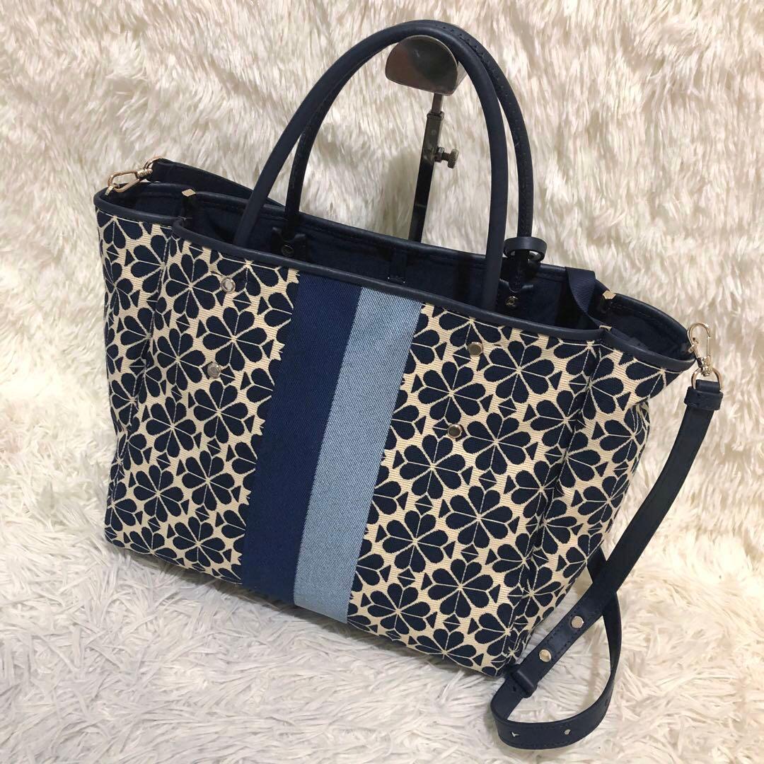 未使用✨ケイトスペード　 2way ショルダーバッグ トートバッグ　ネイビー系