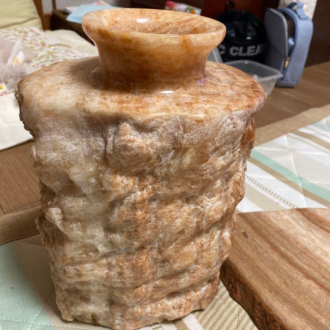 美品石筍 鍾乳石の花瓶 壺 天然石★花器 花入 石 インテリア アンティーク