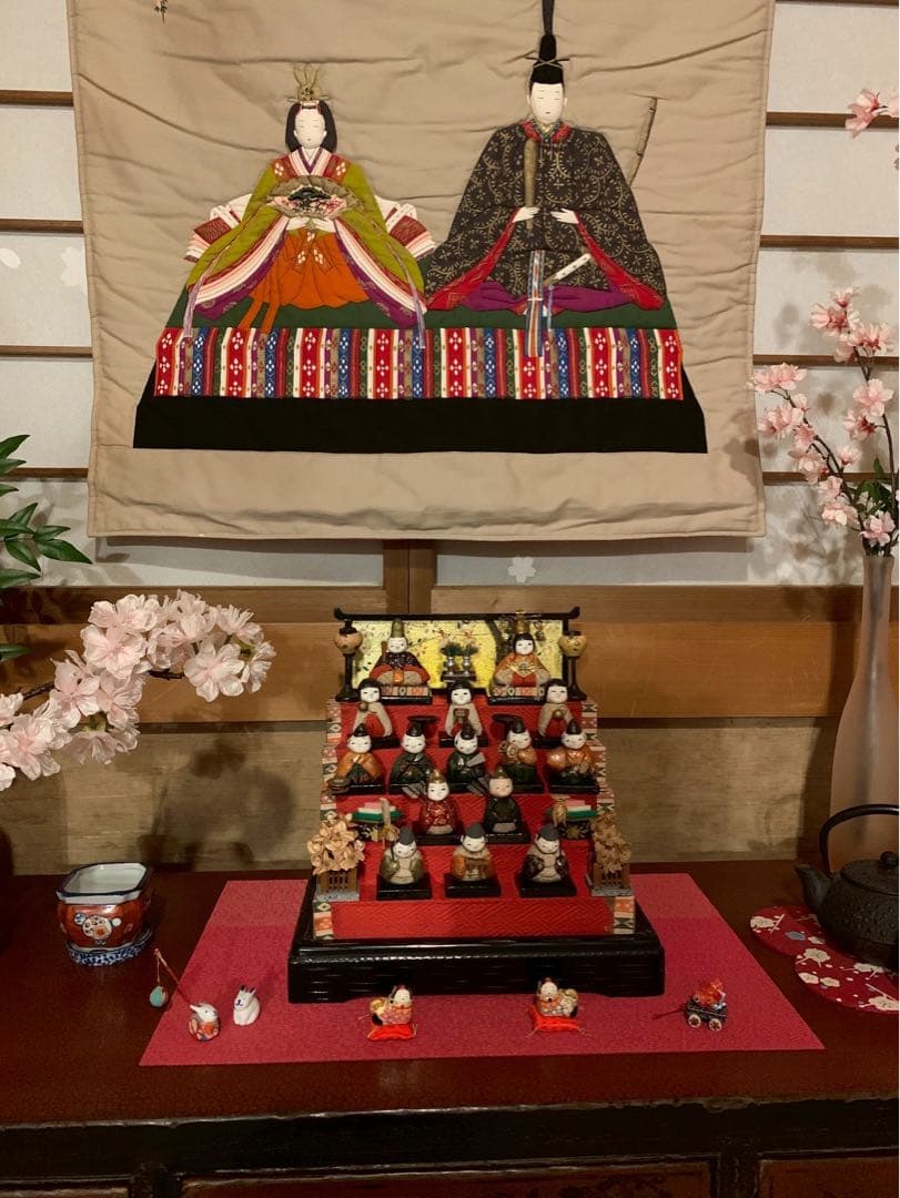 雛人形 ひな祭り 豆雛 伝統的な5段ひな人形セット レア アンティーク 犬筥