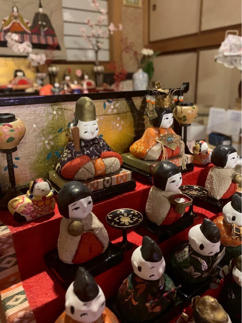 雛人形 ひな祭り 豆雛 伝統的な5段ひな人形セット レア アンティーク 犬筥
