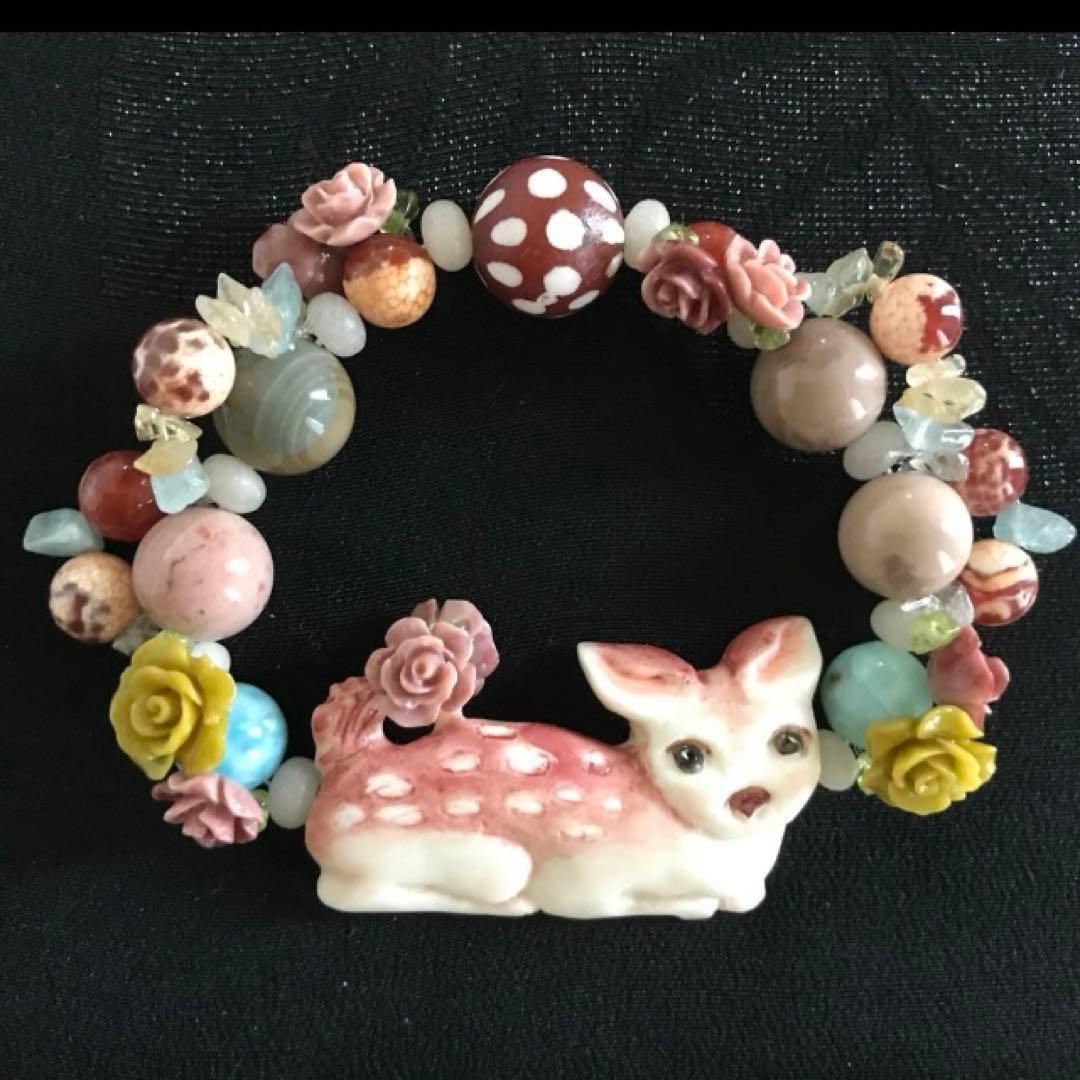 【種名　日本鹿の角】オリジナル彫刻使用 ⭐️kawaii バンビ⭐️ ☆匿名☆