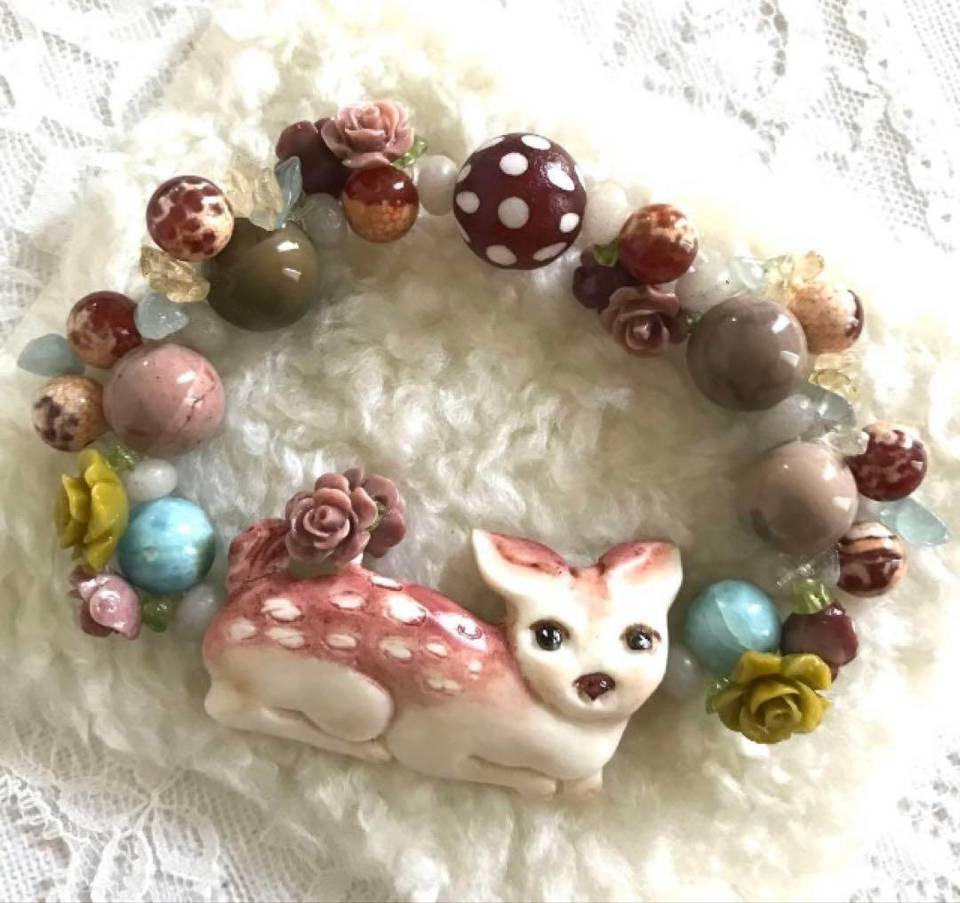 【種名　日本鹿の角】オリジナル彫刻使用 ⭐️kawaii バンビ⭐️ ☆匿名☆