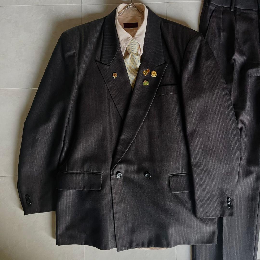 90s極上ウールセットアップアルマーニネクタイピンズ5点セット