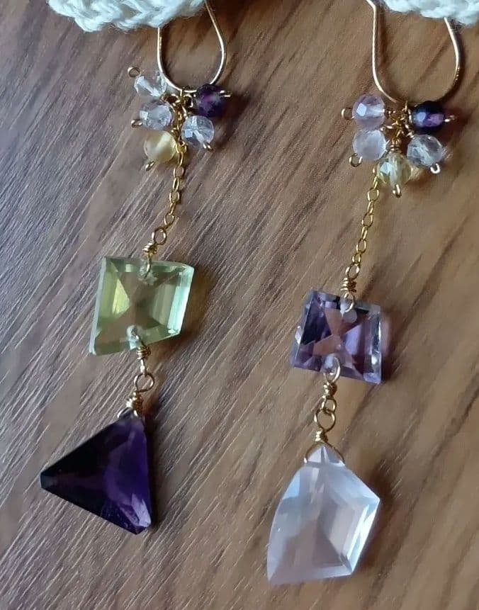 532/14kgf宝石質アシメントリーピアスチャーム他5点